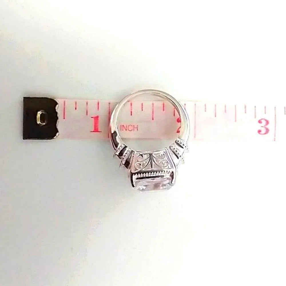 Simulated Diamond Ring in Sterling Silver